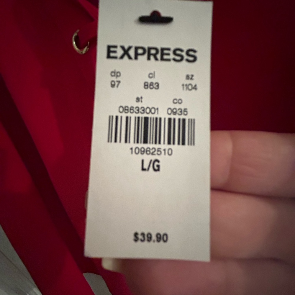 Express Cold Shoulder Large Red Ruffled Top - Picture 4 of 6